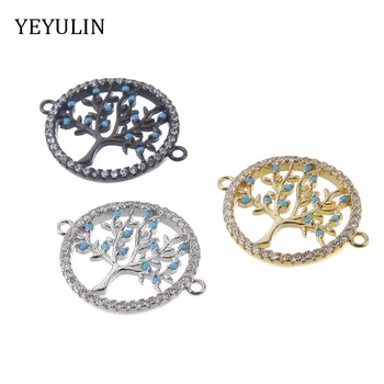 

Trendy Popular Gold Silver Color Tree of Life Shaped Cu Copper Pendant Connectors For Making Jewelry DIY