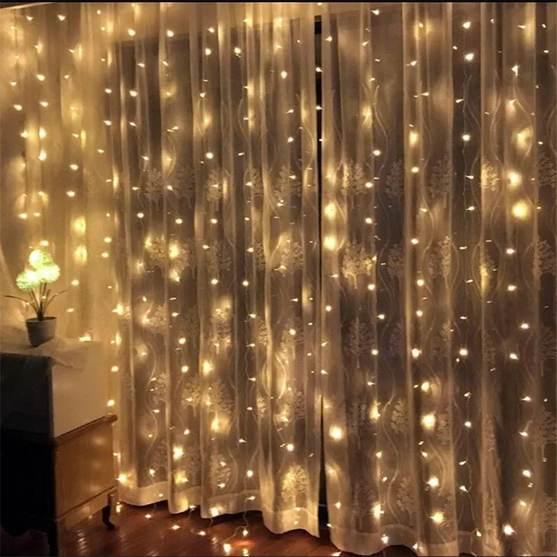 240 Led Blanco Colgante Carámbano Cadena De Luces 5m Cable Navidad Fiesta Boda Decoración