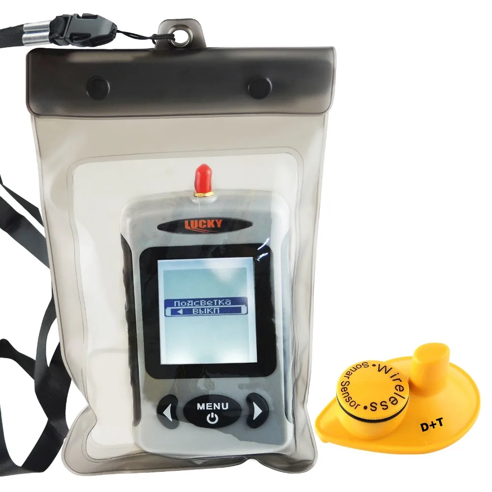 

LUCKY FFW-718 Russian Version Wireless Fish Finder Sonar Sensor 45M Digital Design Nearby Fish Alarm 120M Wireless Range