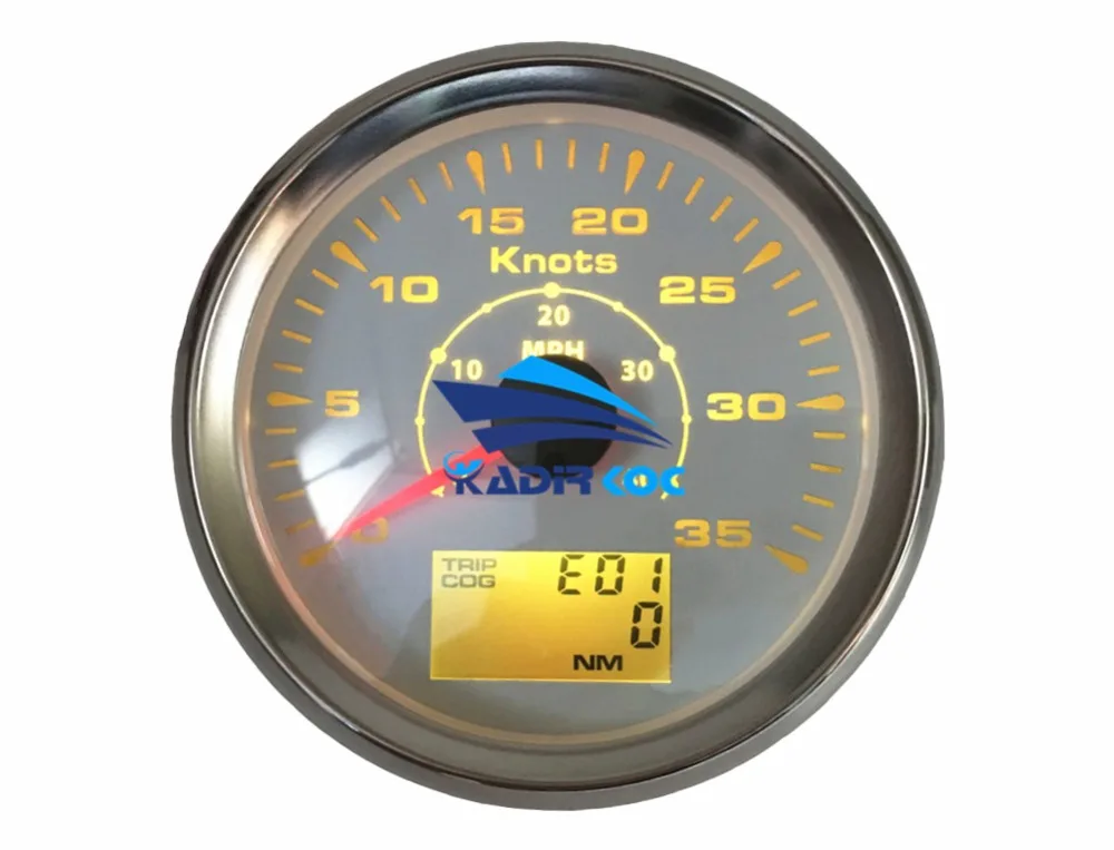 1 шт. 85 мм gps скорость одометры 0-35Knots 9-32VDC морские спидометры gps lcd 0-40MPH с поездки Cog ODO функция для лодки яхты