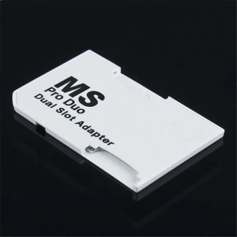 High Quality Dual 2 Slot 32GB Micro For SD SDHC TF to Memory Stick MS Card Pro Duo Reader Adapter For PSP Gaming Storage