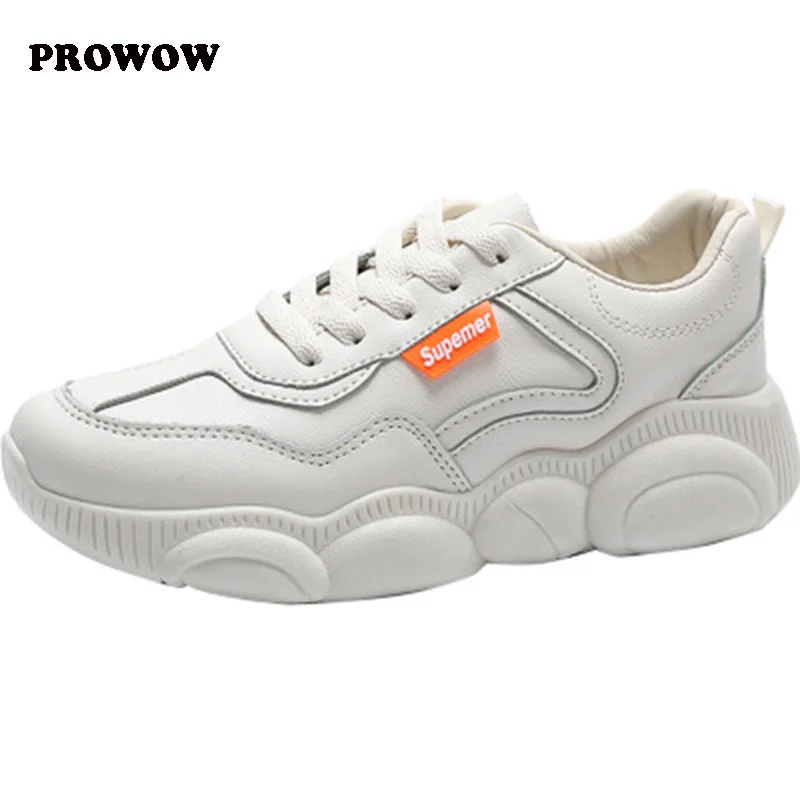 

New 2019 Spring Fashion Women Casual Shoes PU Platform Shoes Women Sneakers Ladies White Trainers Chaussure Femme