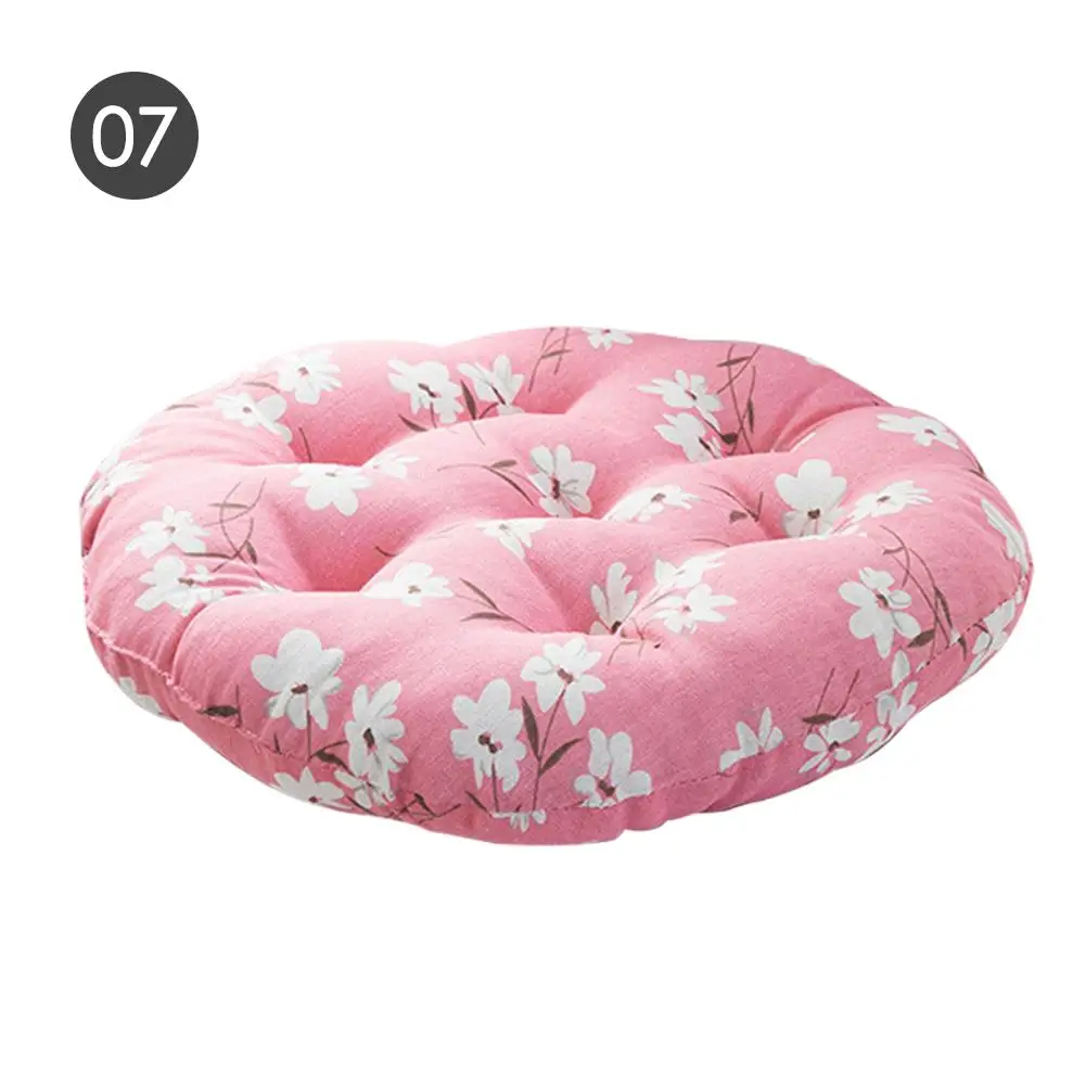Круглая хлопковая льняная подушка, медитирующая подушка для сиденья, японский футонный коврик, диван, подушка, дышащая впитывающая влагу - Цвет: 7