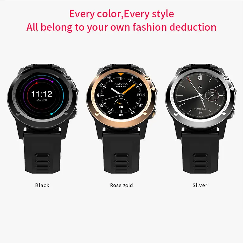 Microwear H1 Смарт-часы Android 4,4 водонепроницаемые 1,39 "BT4.0 3g/Wifi/gps/SIM мужские умные часы предмет одежды устройства для iOS Android