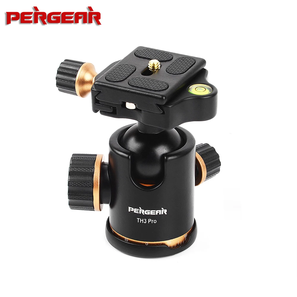 Pergear TH3 Pro Tripod Ball Head Professional 360 Fluid Rotation for