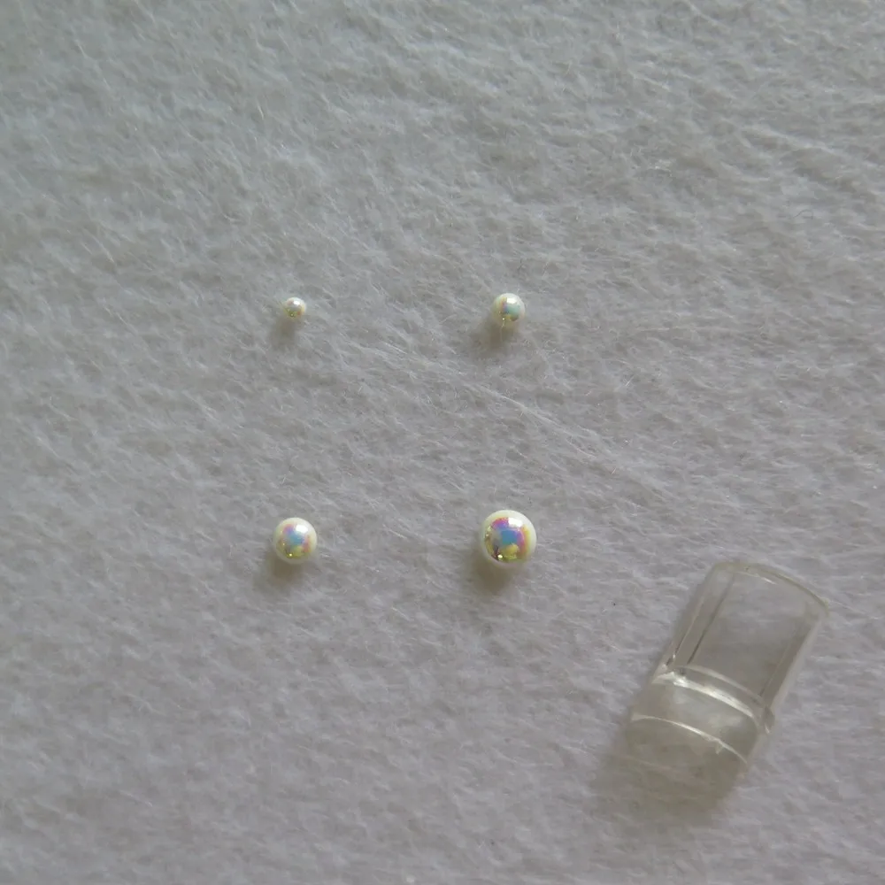 30pcs/jar Cute 2/3/4/5MM Good Quality White AB Half-Ball Pearl Nail Decoration Art | Красота и здоровье