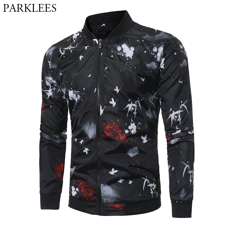 Buy Print Jacket Men 2017 Brand New Autumn Mens