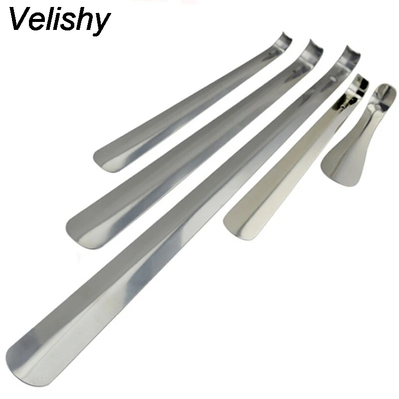 Velishy 1PCS High Quality Durable Handle Shoes Horn Professional Stainless Steel Silver Shoe Horn 16/30/45/52/58cm