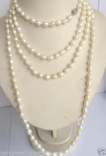 Ювелирные изделия 5 6 мм AAA + белый барокко жемчужное ожерелье 48''|necklace clasp|pearl gold