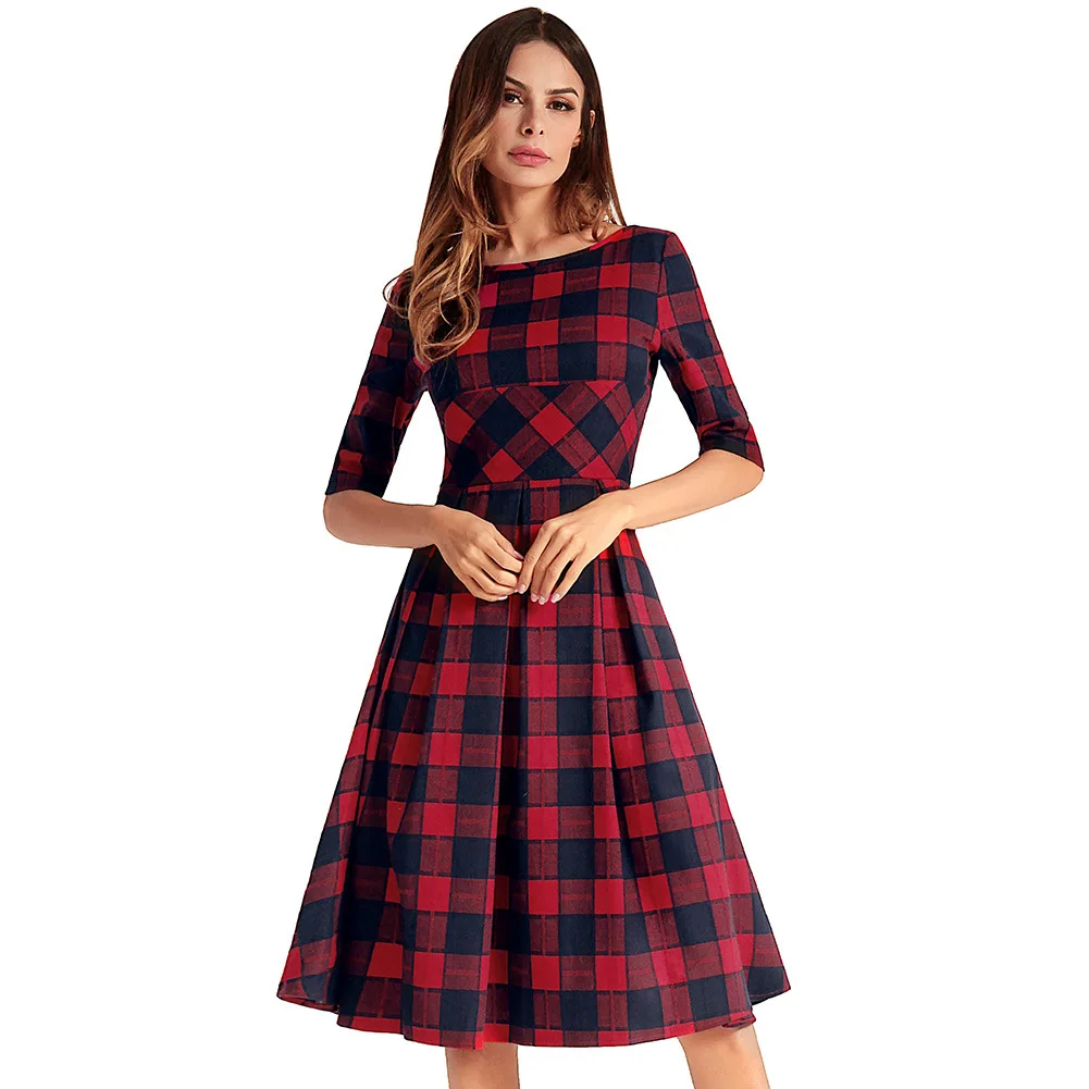 

2018 Vestido Longo Promotion Cotton Spandex Loose Patchwork Half New Pattern Fivepence Sleeve Dress Suit-dress Will Pendulum In