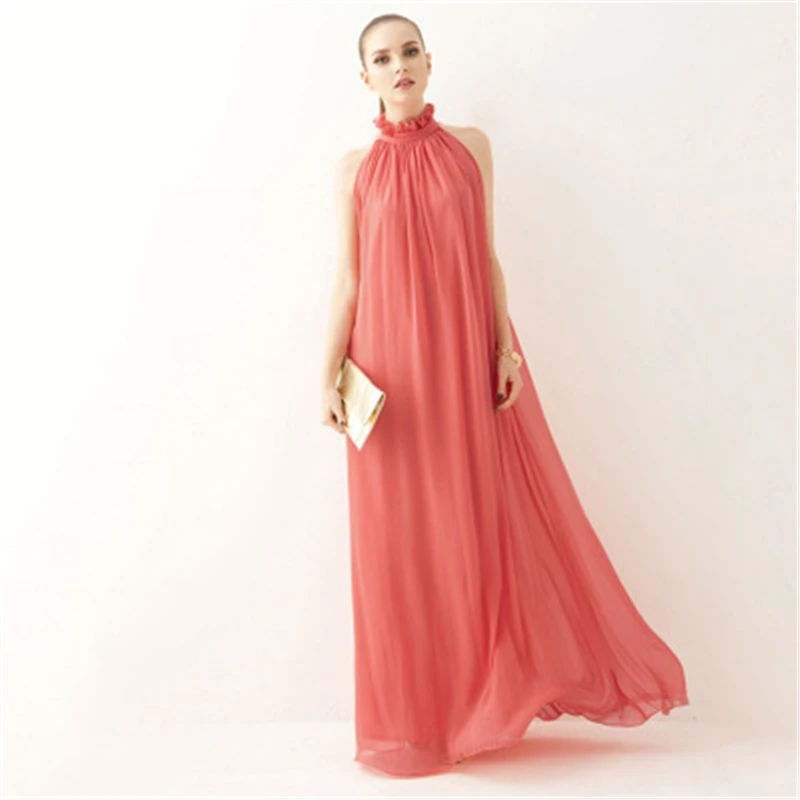 

Women's Dresses 2019 New Summer Dress Casual Loose Ladies Chiffon Dress off the shoulder Long Dress Belt Female Formal Dress T18