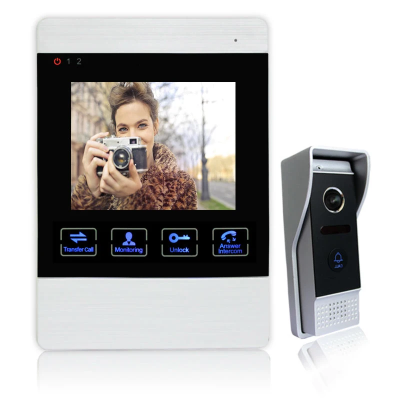 

Homefong Home Surveillance 4" LCD Screen Monitor Video Doorbell Intercom Waterproof 2-way Intercom support SD card 1V1 Acrylic