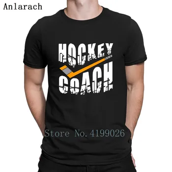 

Hockey Coach Stick White Text T-Shirt Tops Designs Summer Original Newest T Shirt For Men Unisex Round Collar Hilarious
