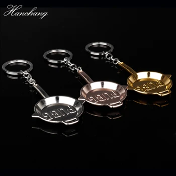 

HANCHANG New Year Gift For Kid Game Playerunknown's Battlegrounds Mini Pans Pendant Keychain PUBG Men keyring Llavero Chaveiro