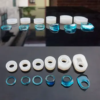

6 Pieces Assorted DIY Silicone Ring Mold for Resin Jewelry Making Craft
