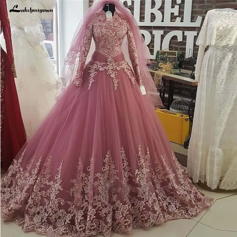 SoAyle-High-Neck-Long-Sleeve-Muslim-Evening-Dresses-Ball-Gown-Long-Lace-Prom-Dresses-2018-Saudi 