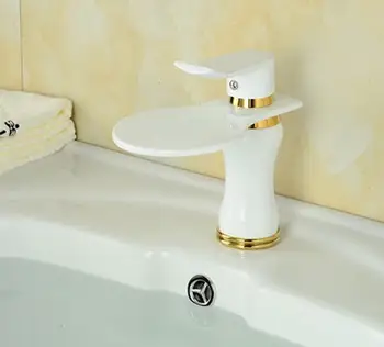 

Waterfall bathroom faucet hot and cold water basin taps mixer washbasin single handle single hole faucets tap home supplies