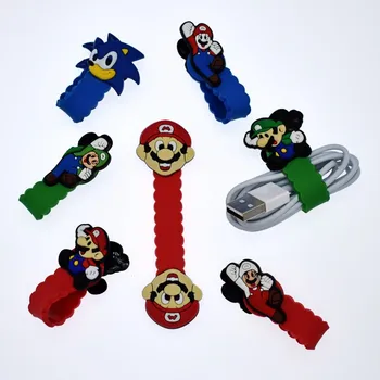 

30pcs Cute Super Mario Cable Organizer Bobbin Winder Protector Wire Cord Management Marker Holder Cover For Earphone