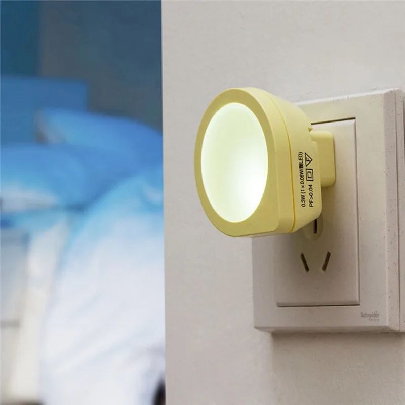 

Night Lamp Warm Color Bedside Socket Light Automatic LED Night Light Plug In Energy Saving Light Dark Sensor Wall Lamp Hot