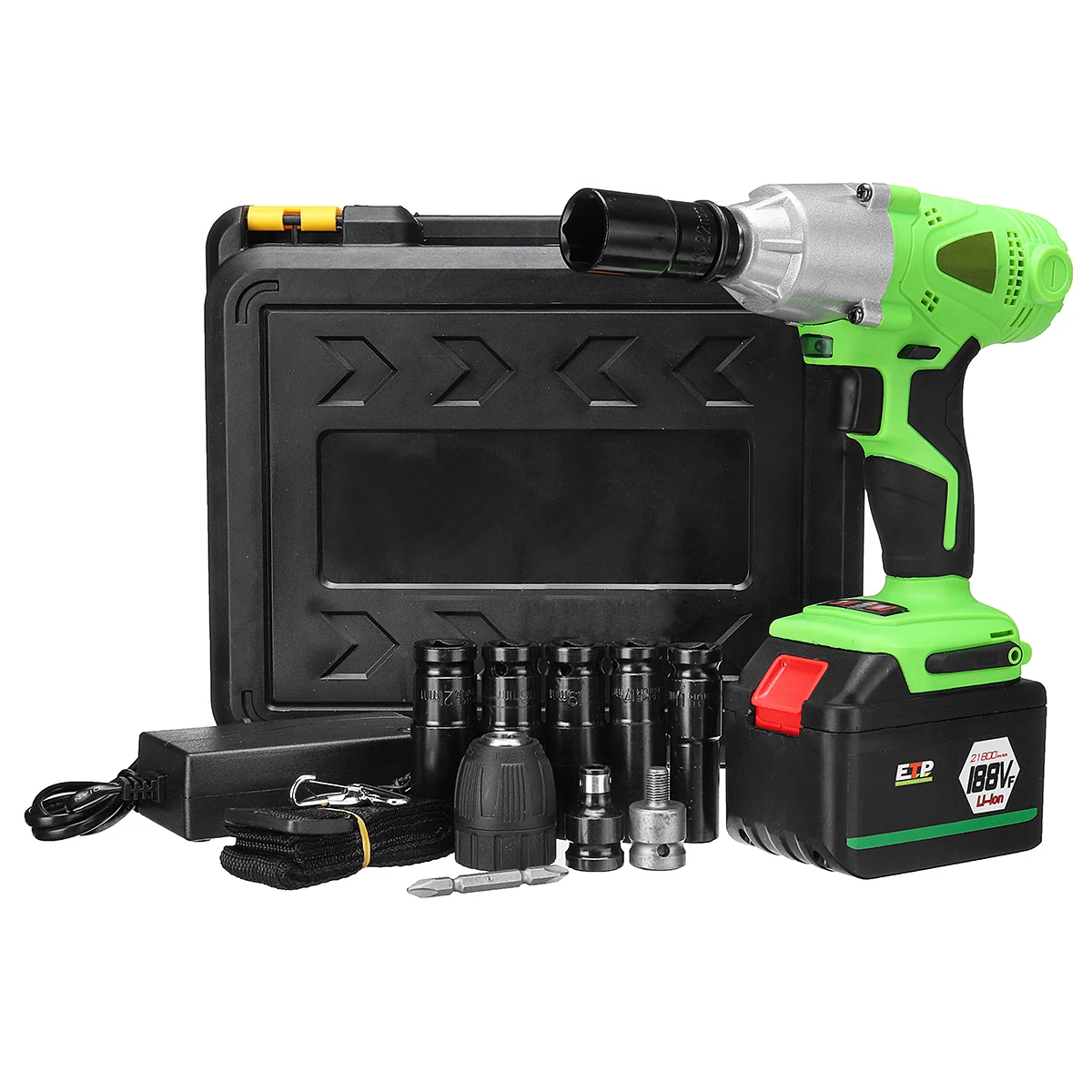 Electric Cordless Impact Wrench Drill 0-2500 RPM Screwdriver With Socket Set Woodworking Tool 98/128/168/188VF