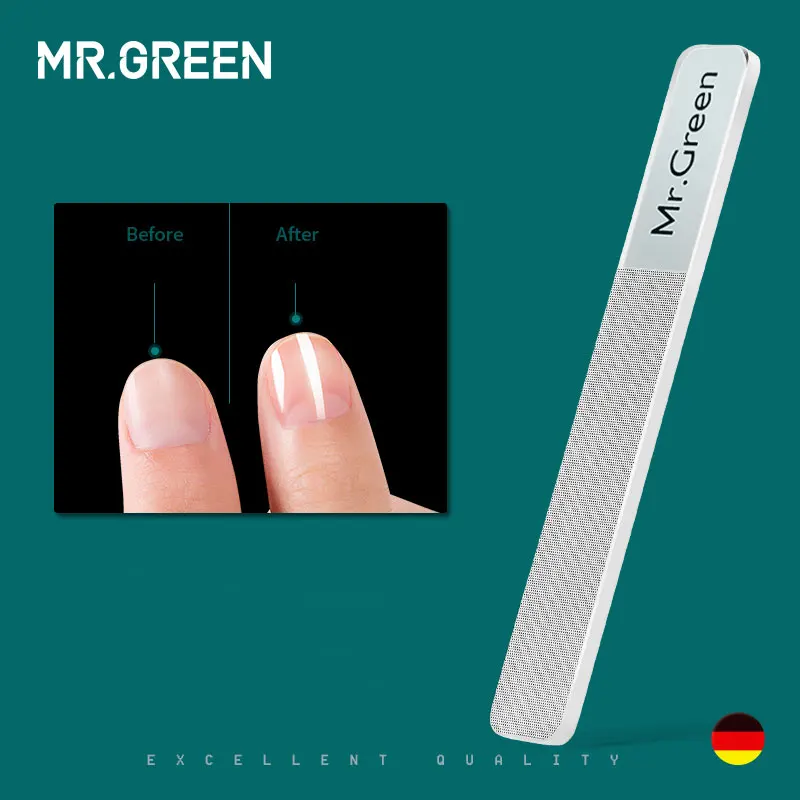 MR.GREEN пилка для ногтей нанометровая стеклянная профессиональный маникюр с