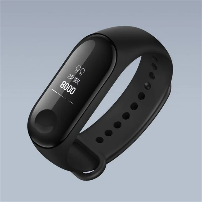 xiaomi mi band 3 ми бэнд Сяо mi Группа 3 Смарт-браслет Фитнес браслет большой Сенсорный экран OLED сообщение сердечного ритма время Smartband смарт браслет шагомер умный здоровье здоровья пульсометр смарт часы - Цвет: black