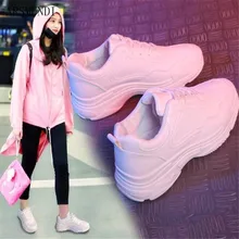 ARSMUNDI New 2018 Spring Fashion Women Casual Shoes Leather Platform Shoes Women Sneakers White Chaussure Femme M287