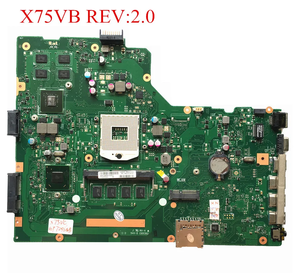 SZWXZY отлично подходит для Asus X75VC материнская плата ноутбука X75VB X75VD REV: 2 0 PGA989 4 Гб ОЗУ