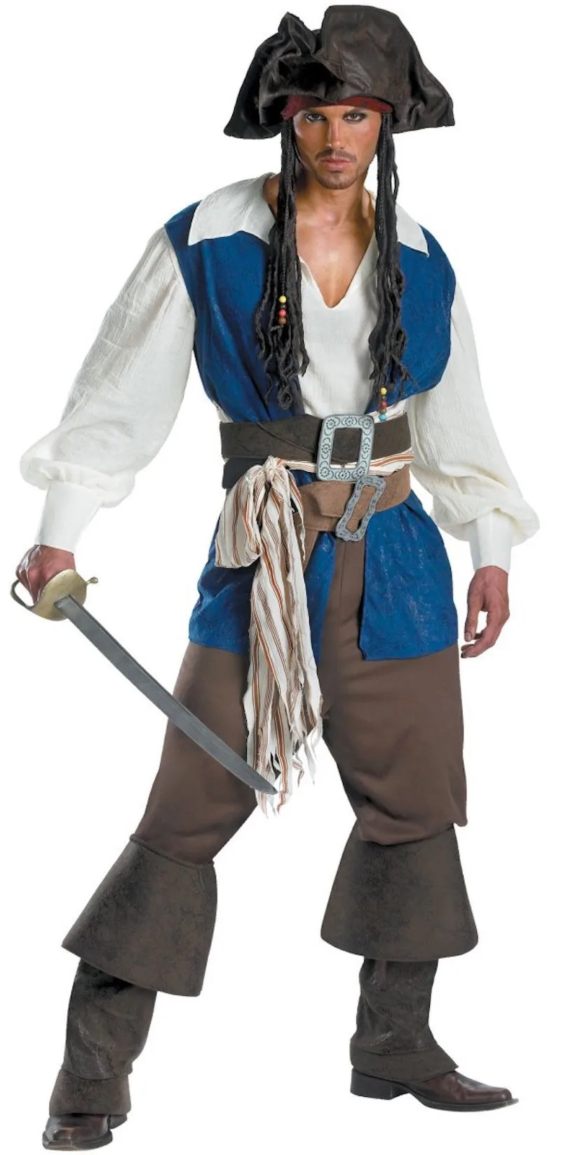 Pirates Of The Caribbean Captain Jack Sparrow Cosplay Costume Halloween Costumes For Adult Men Sparrow Costume