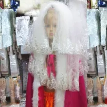 Кружевные Блестки Дешевые Белые белоснежные свадебные вуали короткие свадебные аксессуары Velo Novia Voile Rouge Mariage