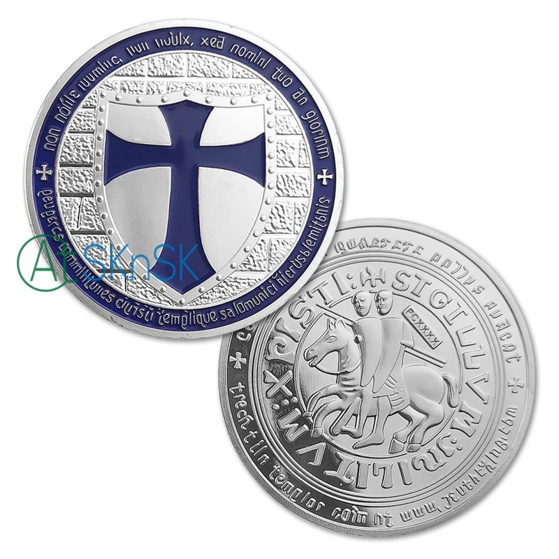 Рыцари Тамплиер посеребренный Европейский крест сувенирная монета художественные коллекции масонские золотые монеты