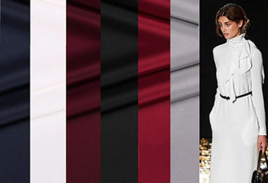 

Europe Solid Heavy-Weight Silk Crepe Fabri satin silk fabrics tissue Silk Fabrics for Evening Dress silk chiffon patchwork stoff
