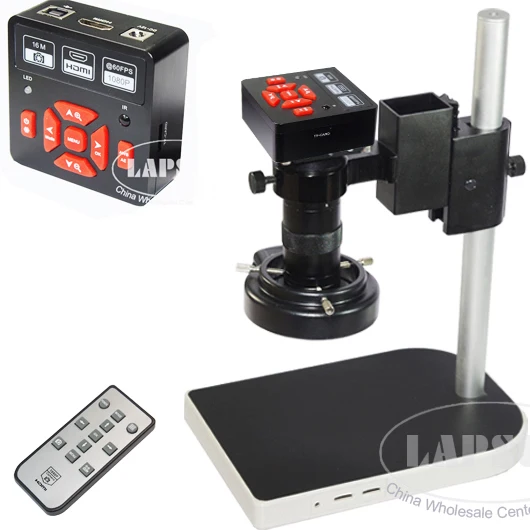 

2018 Latest 10X 100X 16MP Full HD 1080P 60FPS HDMI USB HD Output Industry C-Mount Microscope Video Camera for Phone PCB Repair