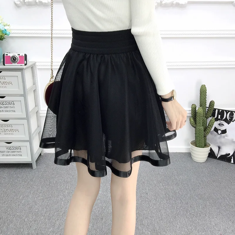 Summer 2018 chiffon lolita skirt women high waist skirts plus size