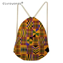 ELVISWORDS Women Drawstring Bag African Traditional Tribal Ethnic Women’s Backpack Lady String Shoulder Bags Succunct Hippie