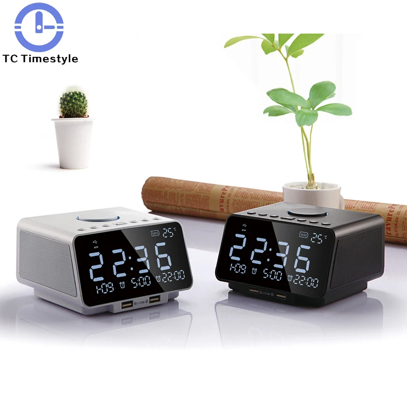 

Creative Alarm Clock Wild Multifunctional Night Light Charging Bed Custom Ringtone Bluetooth Music Stereo Radio Electronic