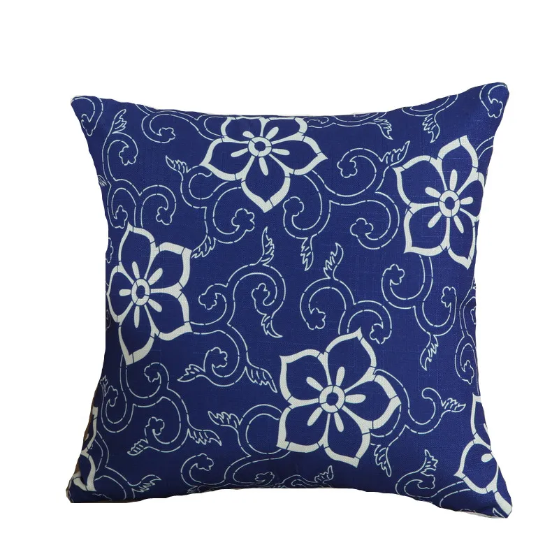 RUBIHOME Blue and White Porcelain Chinese Decorative Throw Pillows