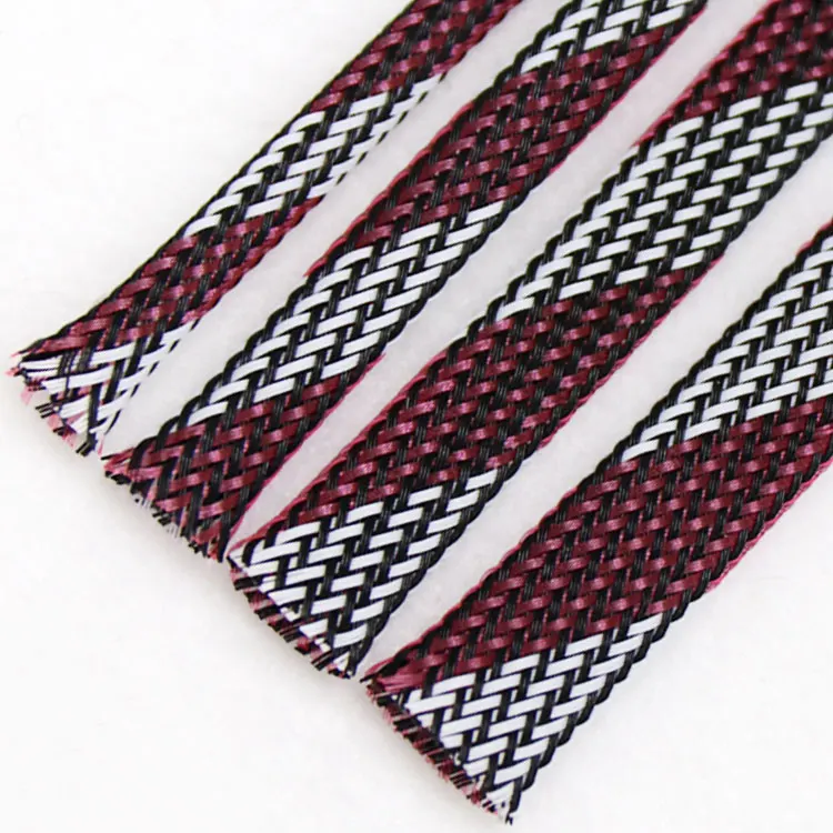 

Black White Pink PET Braided Wire Sleeve 4 6 8 10mm Tight High Density Insulate Cable Protection Expandable Line Sheath Colorful