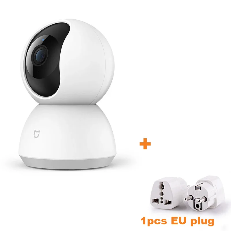 Новинка Xiao mi jia 1080P умная камера IP Cam Веб-камера видеокамера 360 Угол Wi-Fi беспроводное ночное видение для mi Smart Home приложение - Цветной: white EU Plug