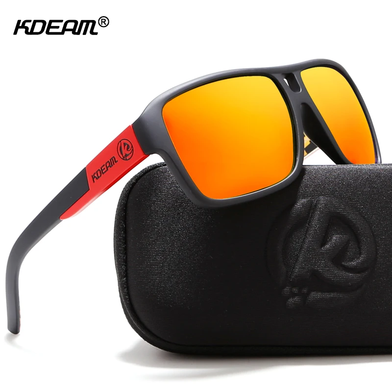 KDEAM-gafas de sol polarizadas hombre, lentes de sol con protección ojos, color negro mate, para deportes de Surf, - AliExpress