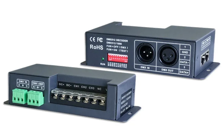 

LT-830-8A DC5V-24V DMX-PWM CV RGB Controller Dimmer Drive 3CH 8A RDM DMX512 Signal LED Decoder For LED Strip light Lamps