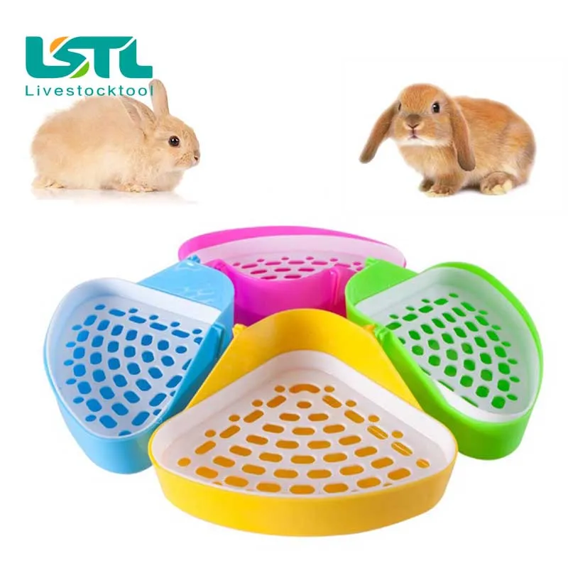 $5.99 Useful Pet Cat Rabbit Pee Toilet Small Animal Hamster Guinea Pig Litter Tray Corner Pet Litter Training Tray free shippingd25