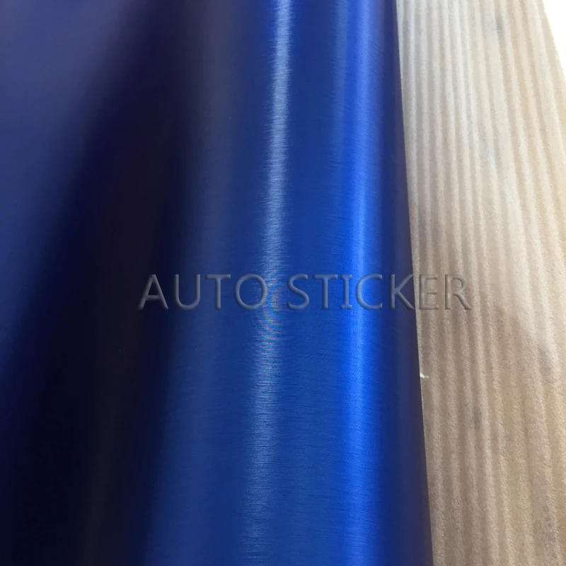 blue brushed metallic chrome car wrap 9