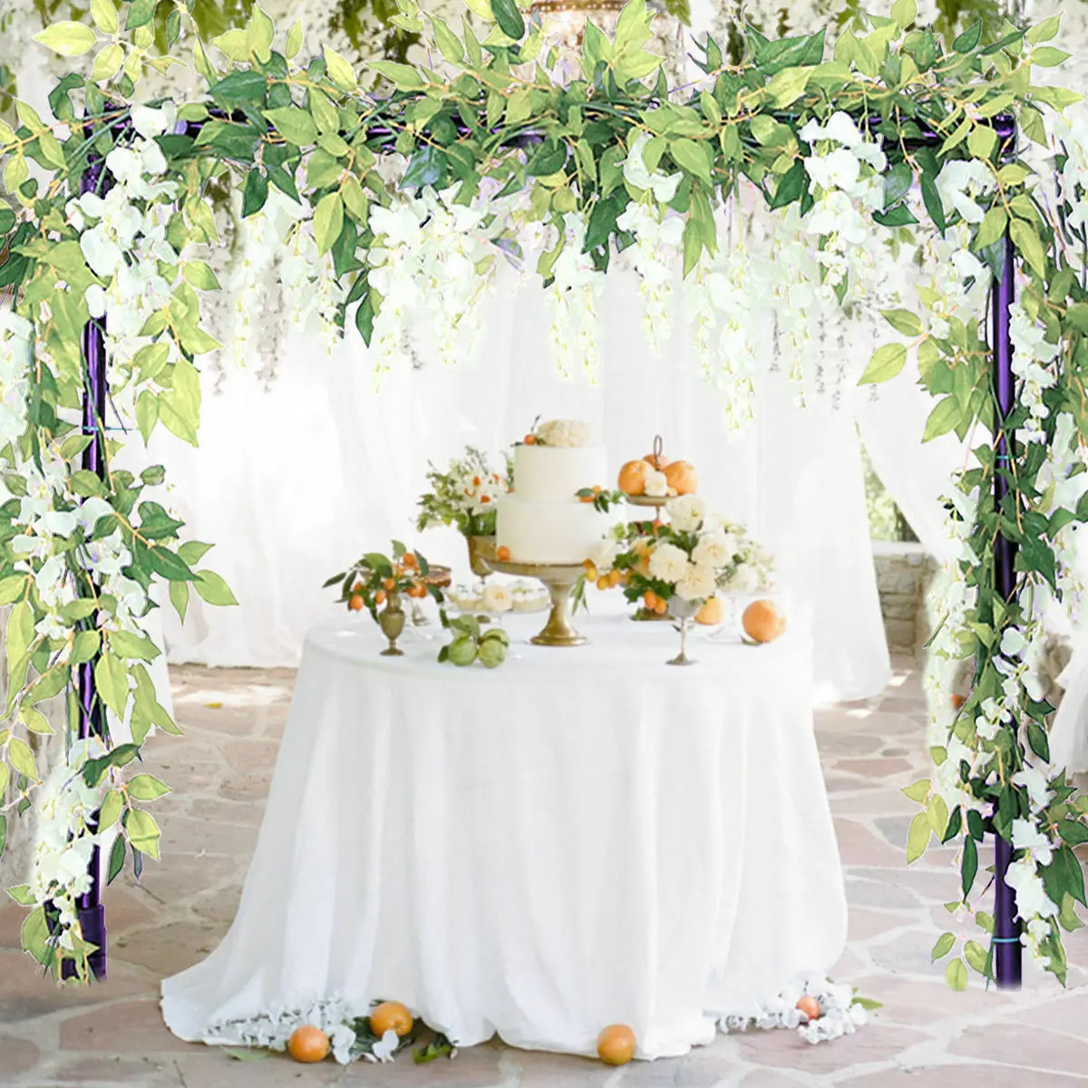 QIFU 2M Artificial Flowers For Wedding Arch Decorations Artificial Flowers Vine Hanging Wall Fake Flower Rattan For Outdoor QIFU 2M Artificial Flowers For Wedding Arch Decorations Artificial Flowers Vine Hanging Wall Fake Flower Rattan For Outdoor