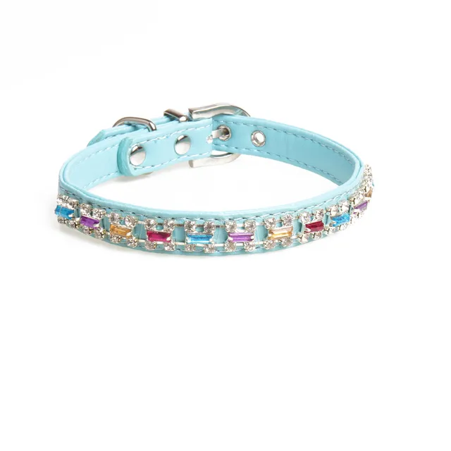 Free shipping multi color jewel dog collar small dog accessories cat
