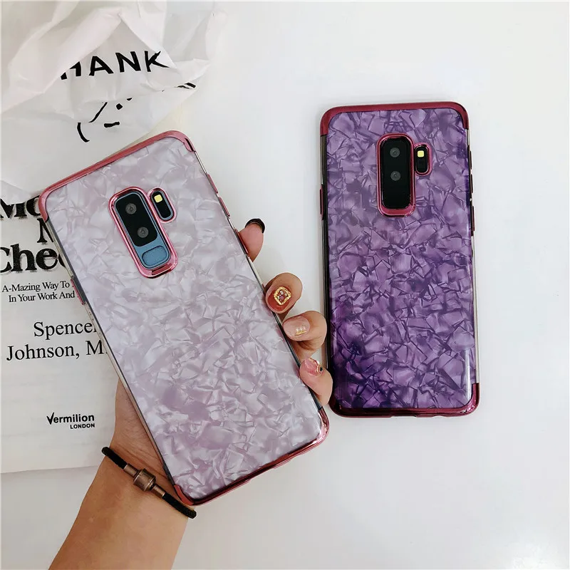 Блеск Мрамор чехол для samsung S9 случае Bling силиконовый S10 плюс Сияющий Чехол S10E S8 S7