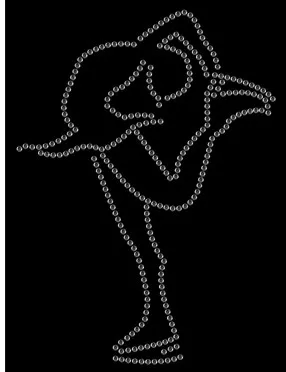 

2pc/lot Ice Skate gymnastic girl hot fix rhinestone transfer motifs iron on crystal transfers design rhinestone iron on patches