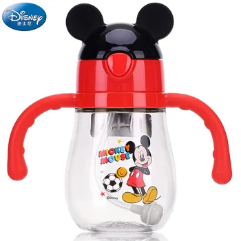 

470ml Disney Mickey Baby Feeding Bottles Home Sippy Cup With Handle Shatter-resistant Kindergarten Bottle Home Baby Child Cup
