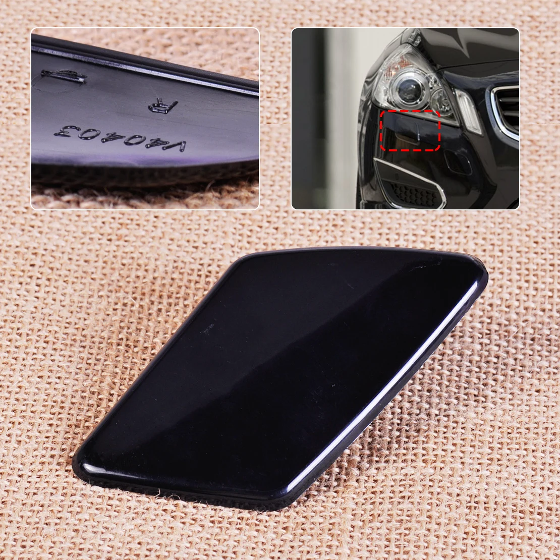 

CITALL 1pc Front Right Bumper Headlight Washer Jet Nozzle Cover Cap Fit for Volvo V50 S40 2005 2006 2007 39991799