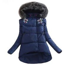 Winter Jacket for Women Diamonds High Collar Jacket Lady Down Female Slim Parka Overcoat Casual Winter Coat Plus Size HQT045